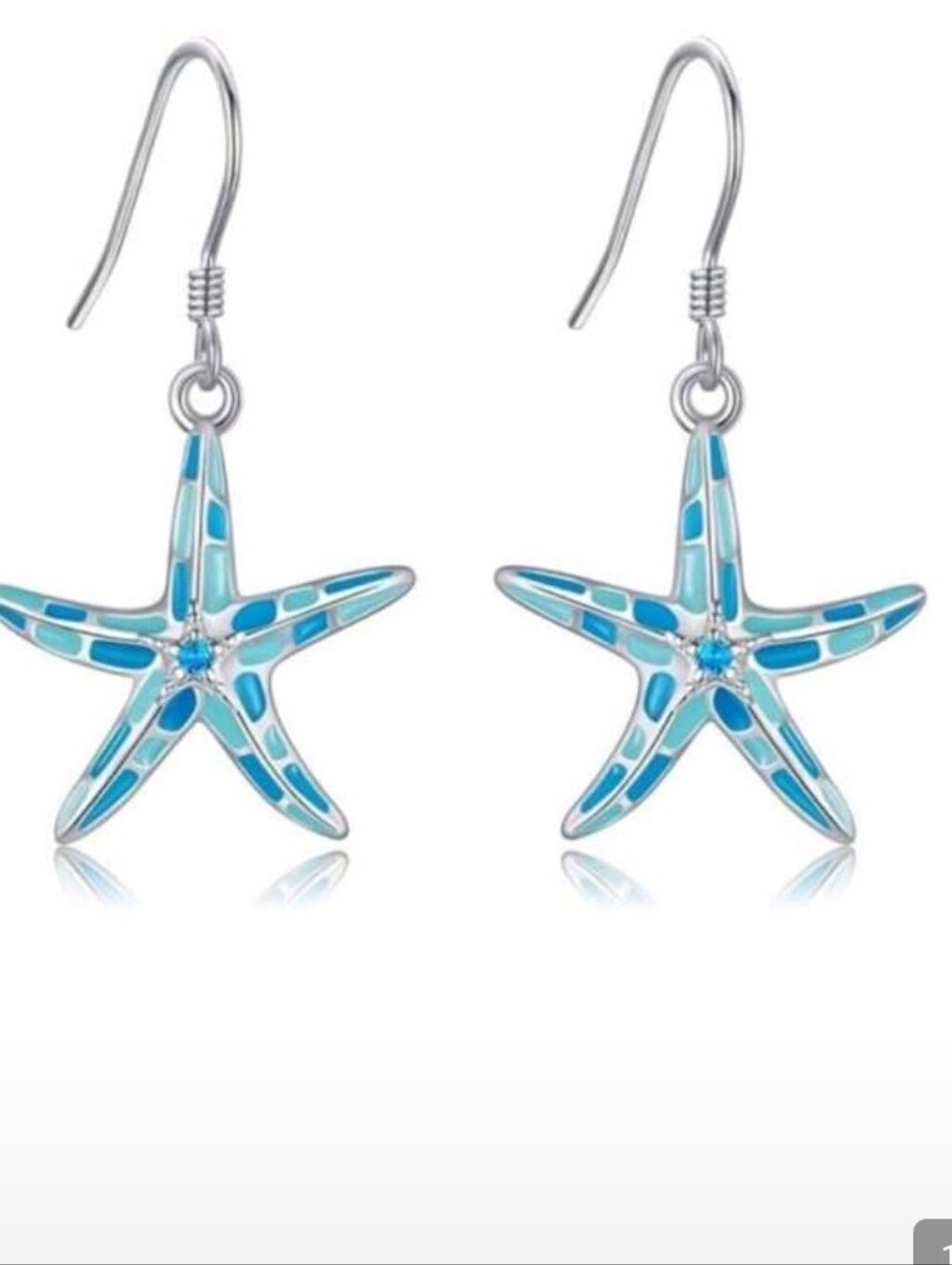 Blue Starfish Dangle Earrings